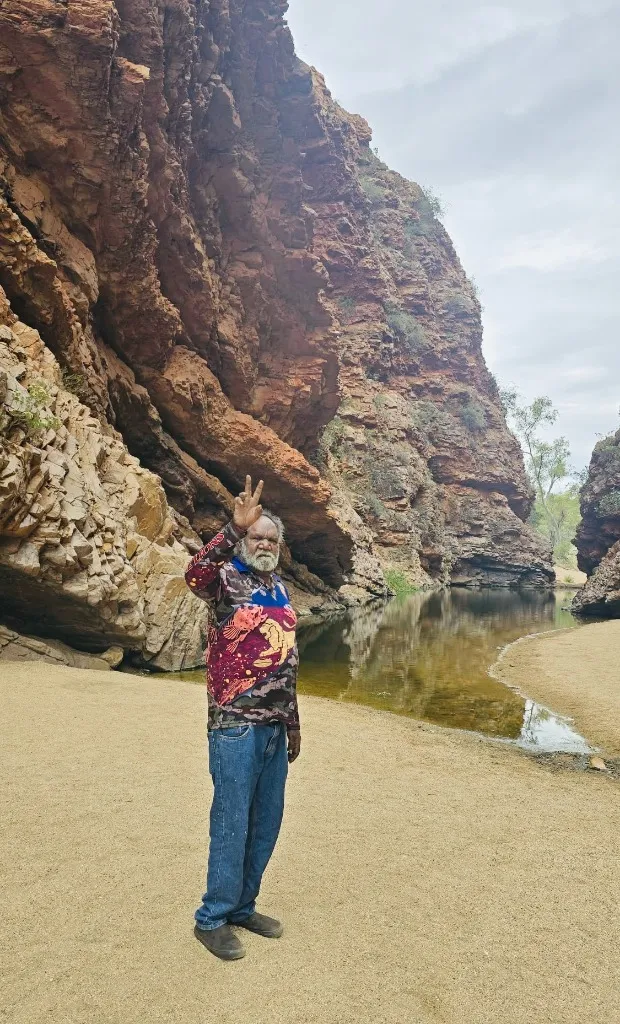 Participant exploring Alice Springs nature